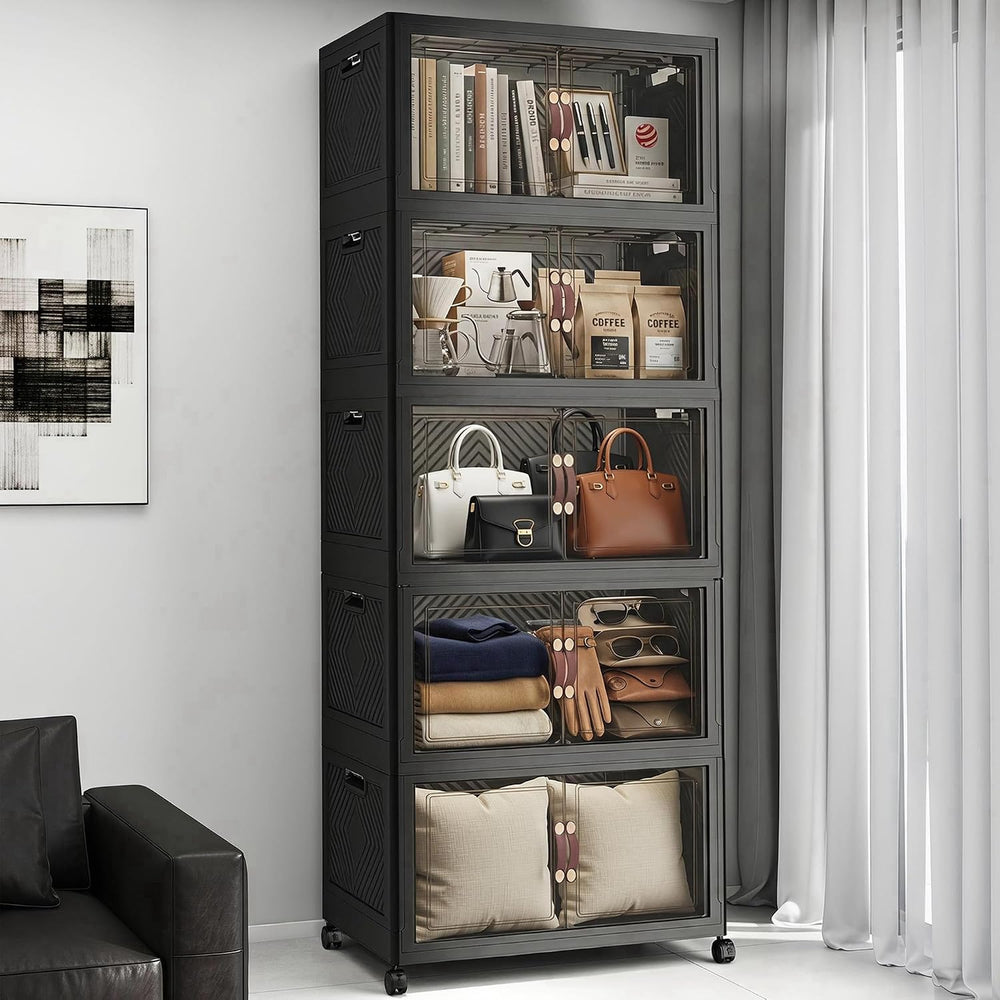Stackable Storage Bins with Lids, 550QT Lockable Storage Cabinet