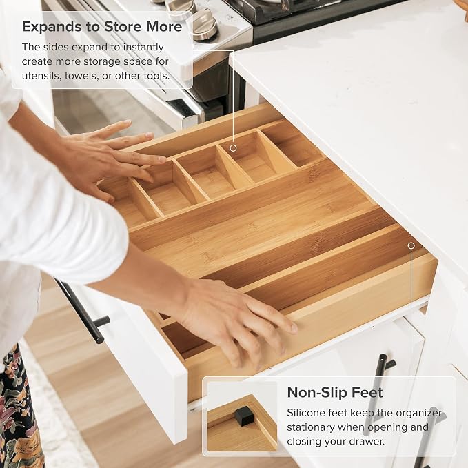 KitchenEdge Adjustable Kitchen Drawer Organizer