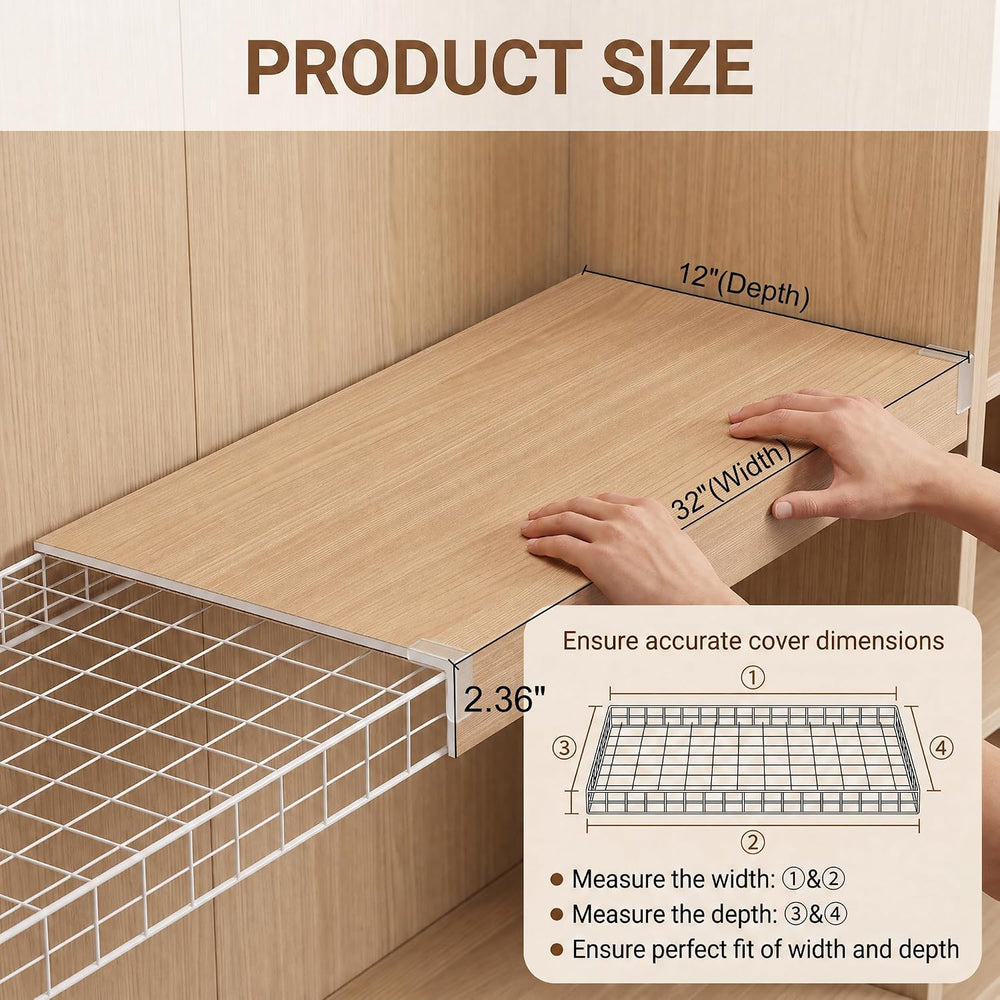 5 Pack Wire Rack Covers for Shelves, 32"x12" PVC Wire Shelf Covers ...