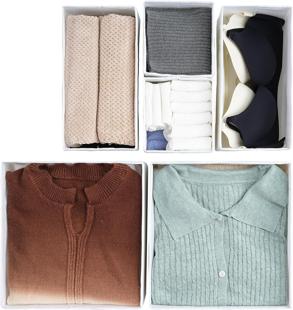 TYEERS Drawer Organizers, Durable Fabric, Washable, with Base Support Boards,...