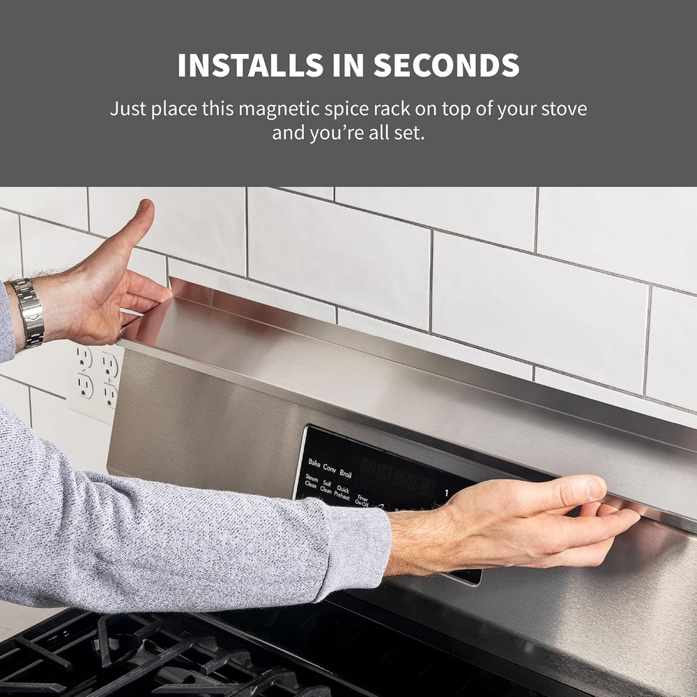 StoveShelf 30" Length Stainless Steel Finish Magnetic Shelf for Kitchen ...