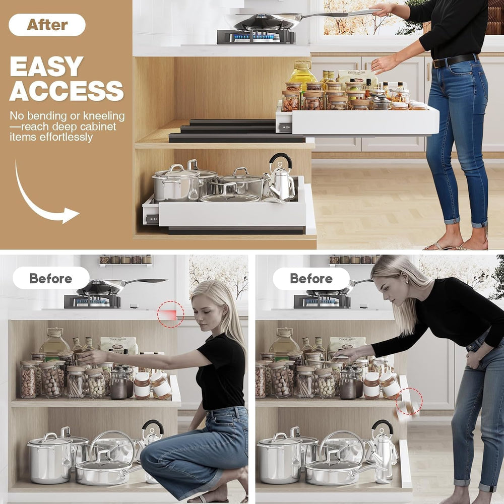 Seinloes Pull Out Cabinet Organizer, 4-Side Expandable to Fit Most Cabinets, ...
