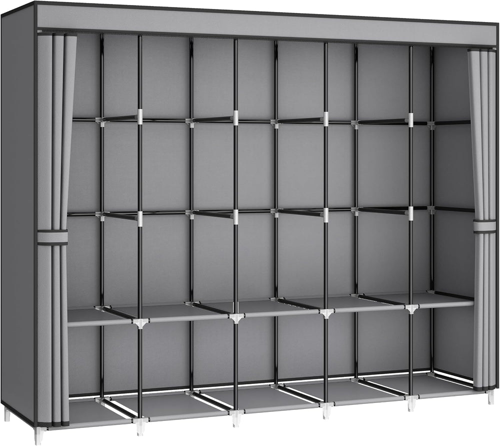 MOGELAFOO 83 Inch Wide Portable Closet Wardrobe, Clothes Storage Rack Organiz...