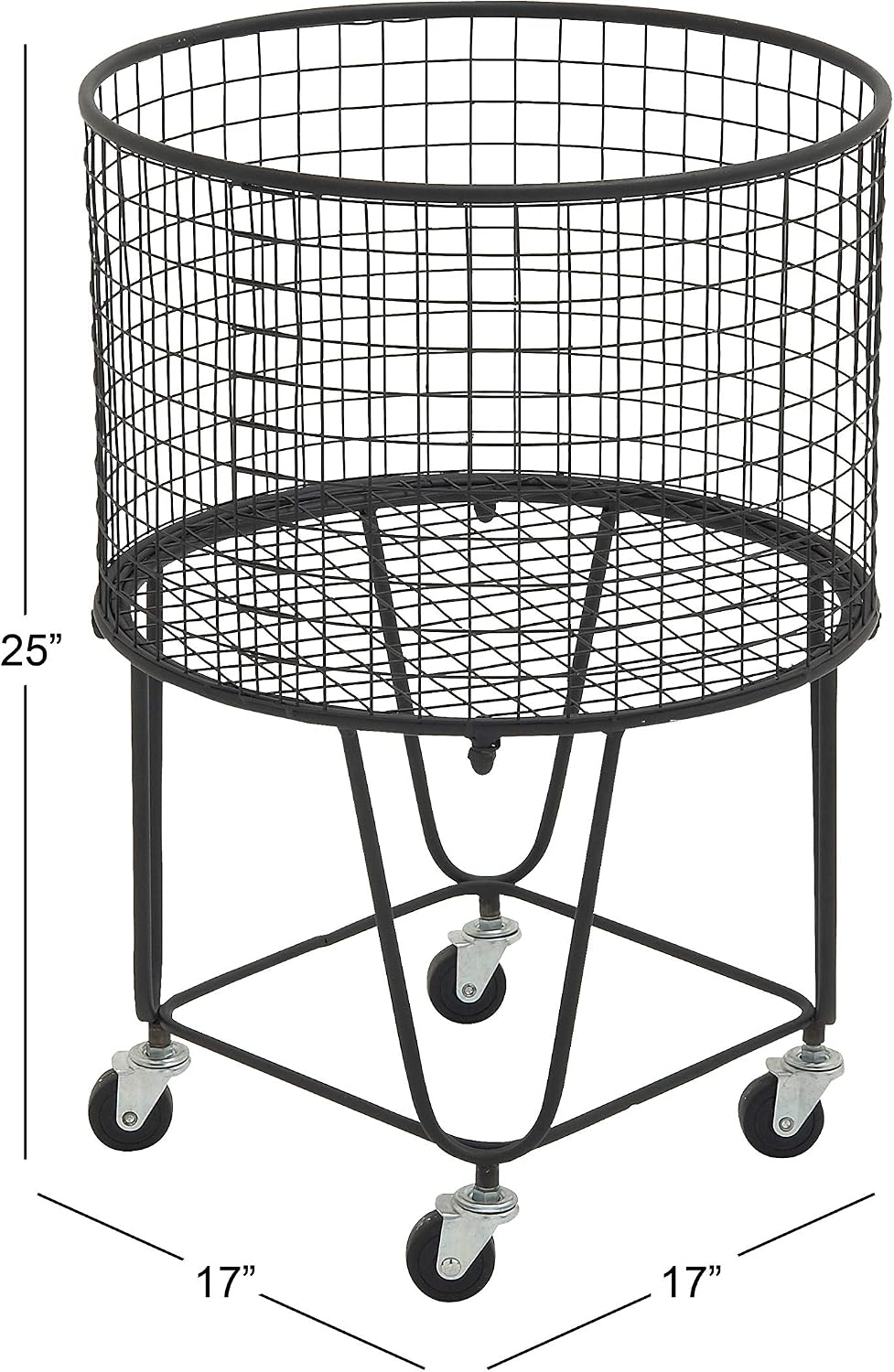 CosmoLiving by Cosmopolitan Metal Storage Cart Deep Set Rolling Mesh Laundry ...
