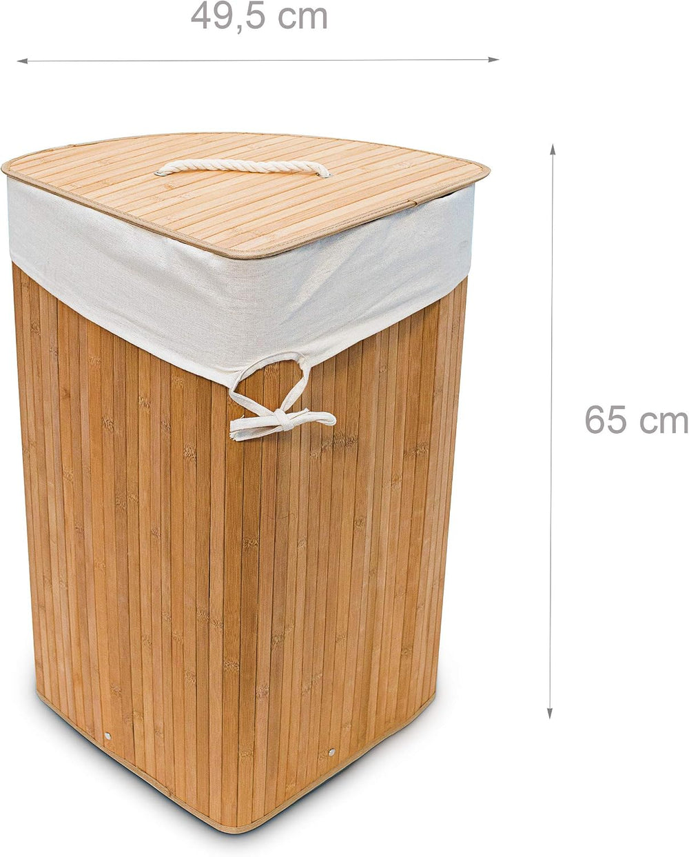 Relaxdays Folding Round Laundry Basket Bin Hamper, 65 x 41 cm, 64 L, Made of ...