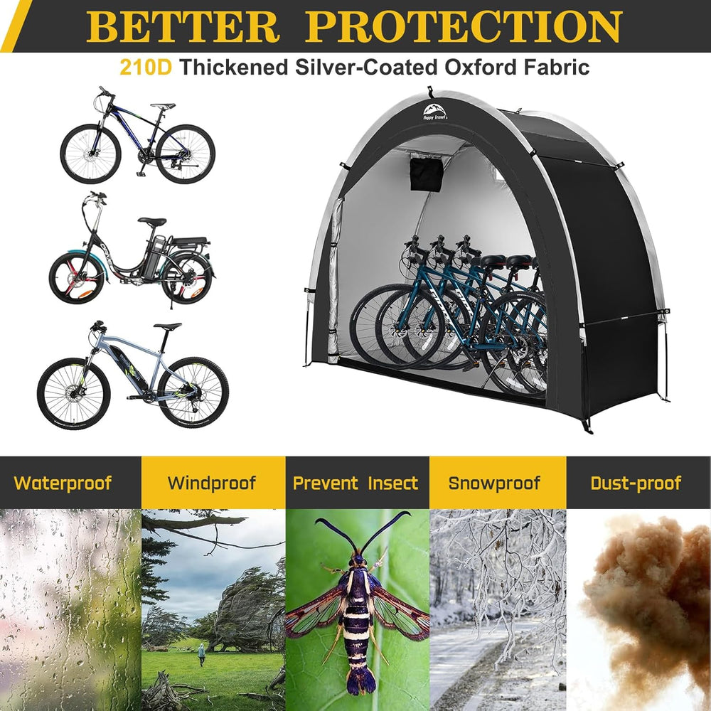 Happy Travel Bike Storage Shed Tent, Outdoor Portable Bicycle Storage Sheds