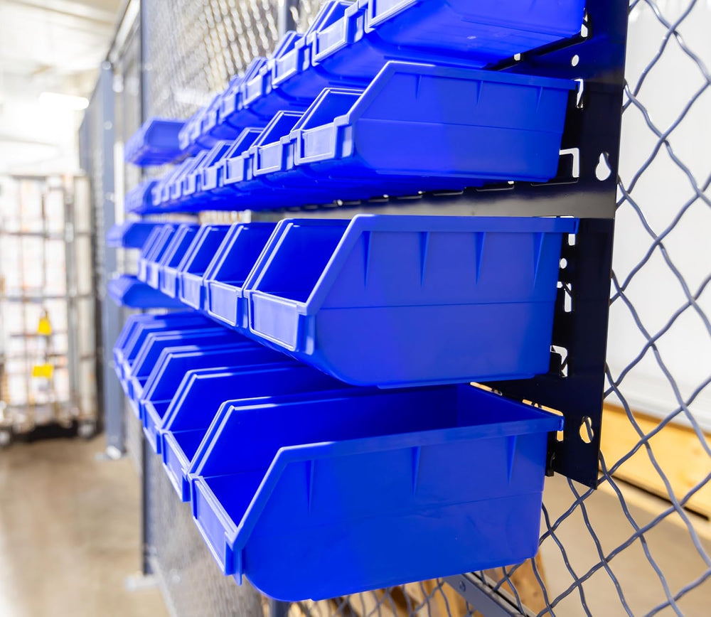 Heavy Duty Storage Bin Set & Steel Panel for Hanging Bin, Bench Mountable...