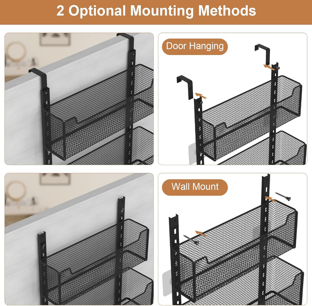 VyGrow Over The Door Organizer, Metal Door Organizer Hanging with 5 Adjustabl...