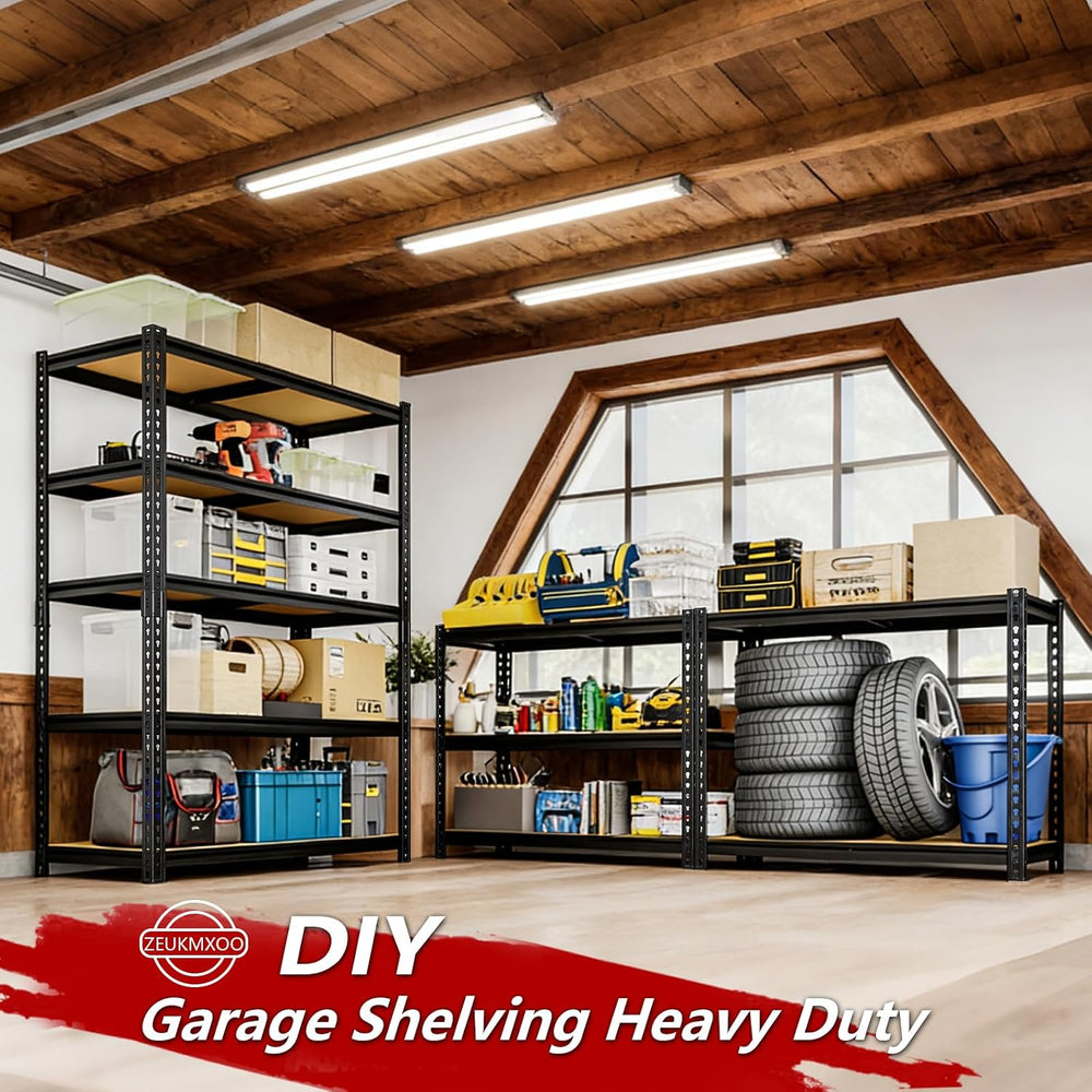 72" H Garage Storage Shelves,Storage Shelves Heavy Duty,2400LBS Heavy Du...