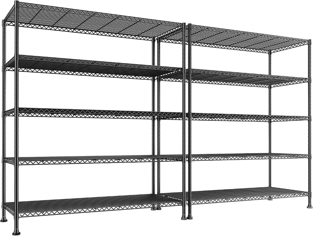 REIBII Heavy Duty 5-Tier Storage Shelves, 45.5''W for Kitchen Garage,...