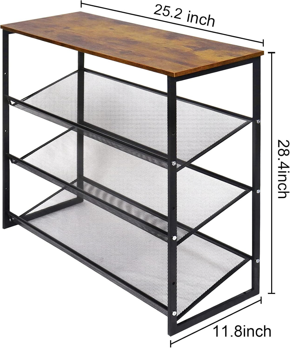 Garden 4 you Shoe Rack for Entryway 4 Tiers 11.8" D x 25" W x 28&qu...