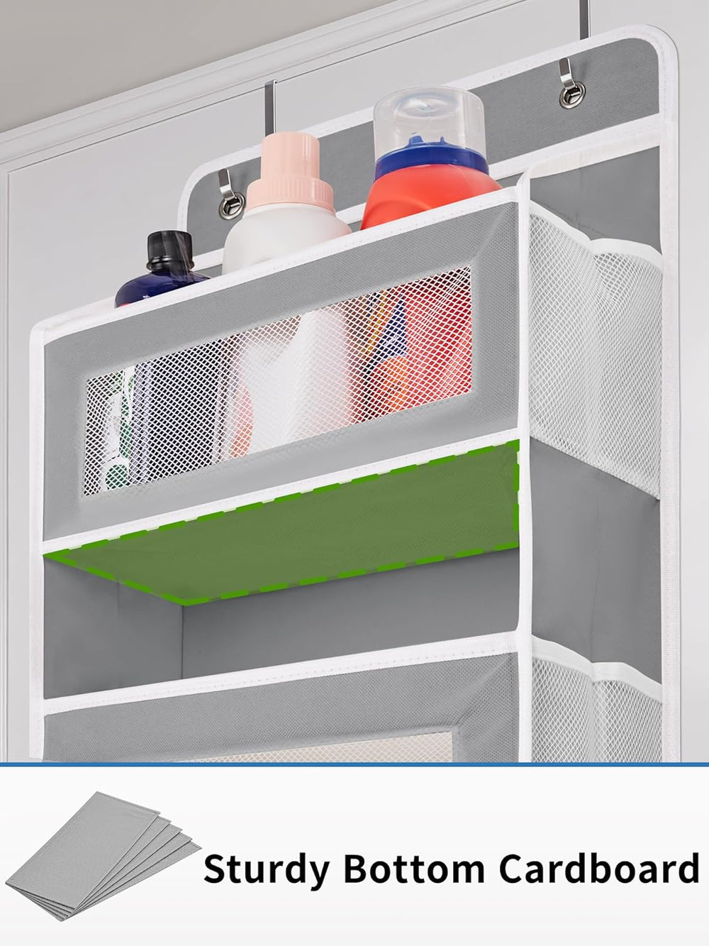 JARLINK Over the Door Organizer for Pantry, Bathroom, 5 Shelf Grey, 2 Pack