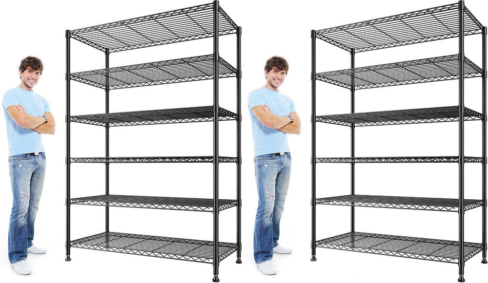 REIBII 6-Tier Storage Shelves, 75''H 1200LBS Garage Shelving for Ware...