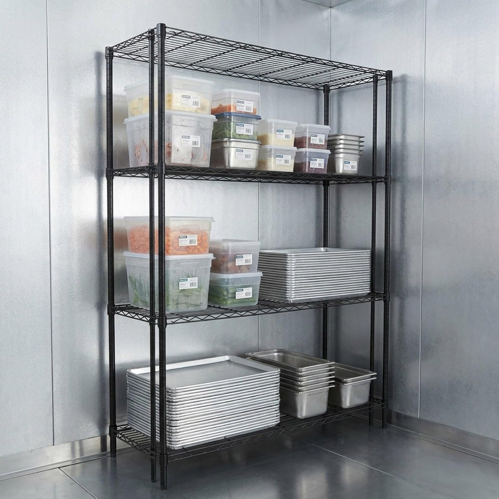 Quantum Storage Systems WR54-2154BK Wire Shelving Starter Kit, 54" W x 2...