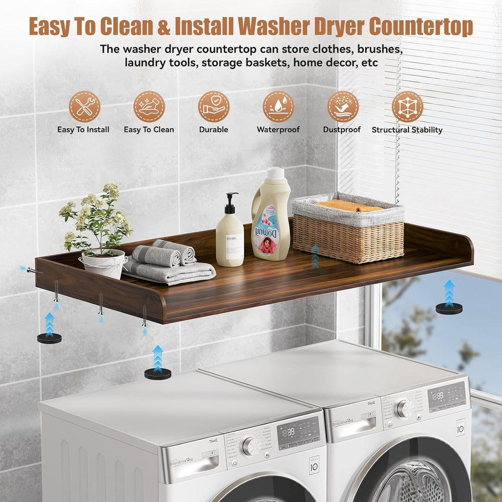 Washer Dryer Countertop, 27.5" D x 54" W Washer and Dryer Topper Co...