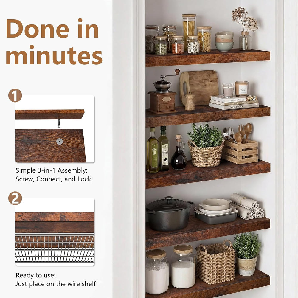 Wire Shelf Covers for Pantry, Premium Engineered Wood Shelf Covers for Wire S...
