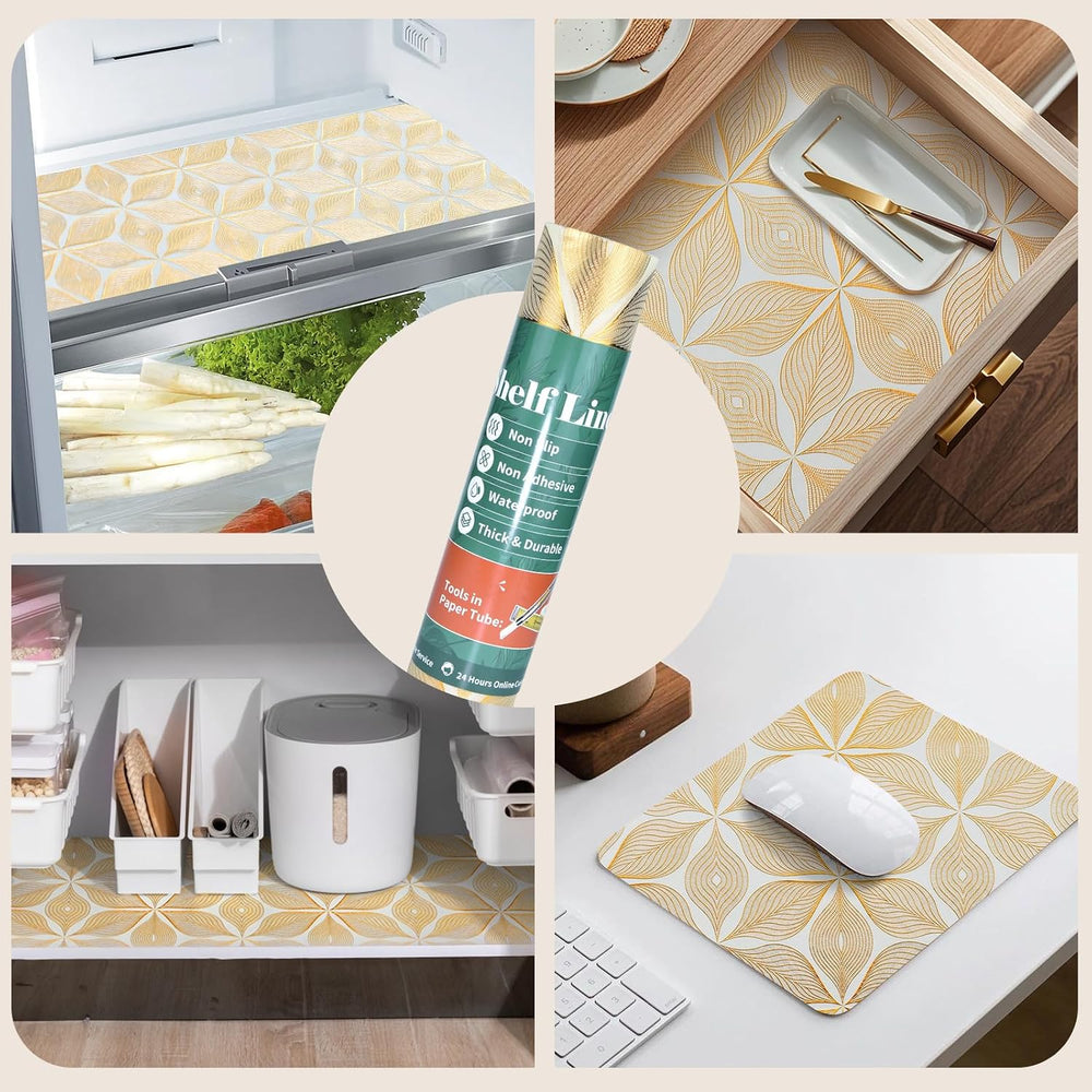 Drawer and Shelf Liner for Kitchen Cabinet,Non-Adhesive Waterproof