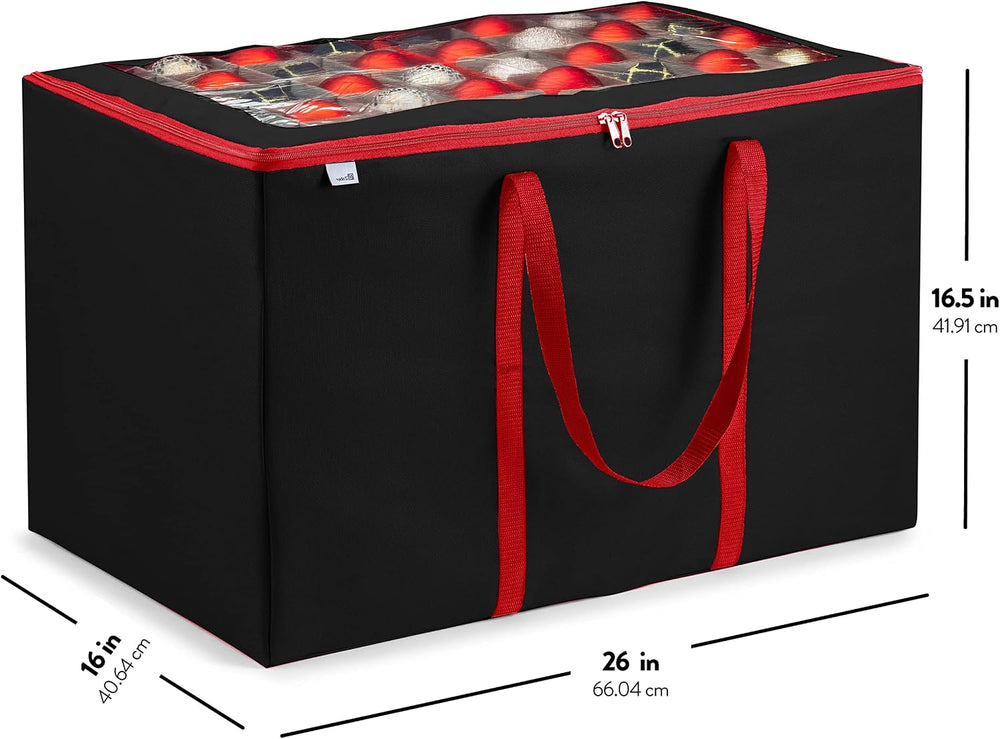 Premium Large Carrying Christmas Ornament storage Box with Clear Lid, 3"...