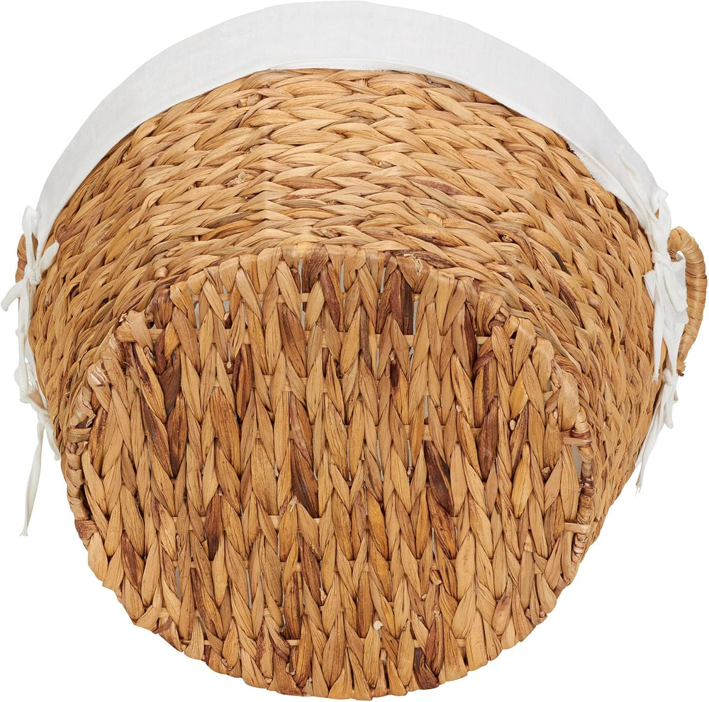 Household Essentials Round Wicker Laundry Basket with Handles, Whimsical Wate...