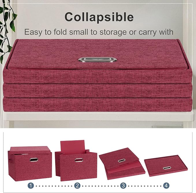 Large 17" 36 Quart Collapsible Stackable Storage Bins