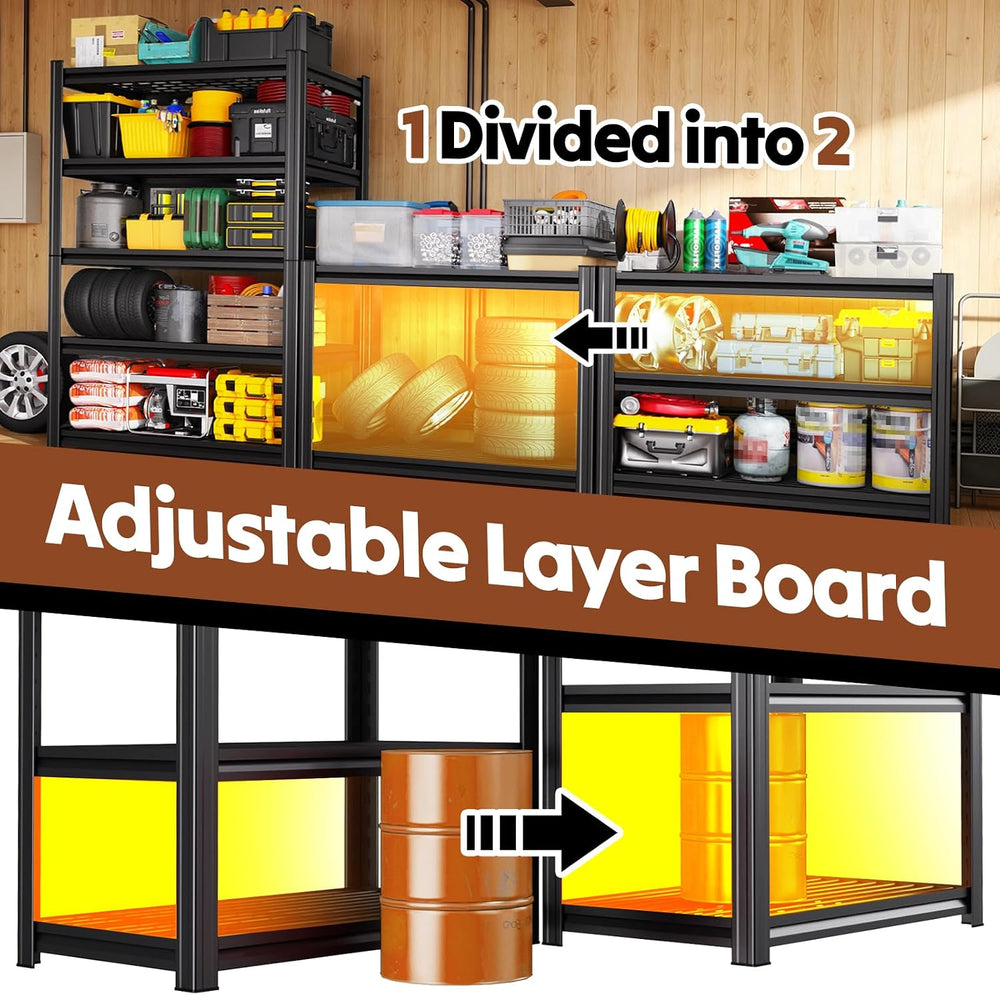71''H Storage Shelves, Garage Shelving,Adjustable Heavy Duty Shelving...