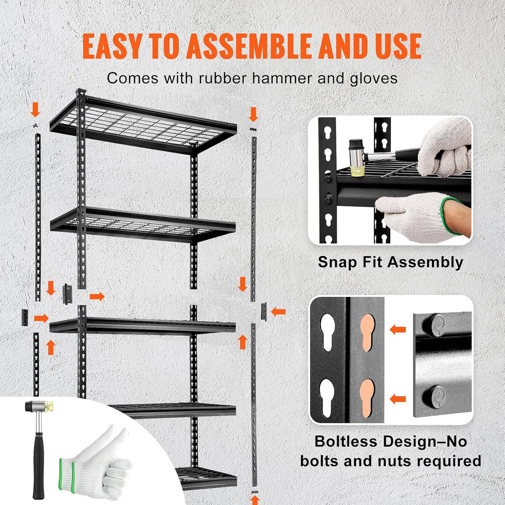 VEVOR Storage Shelving Unit, 5-Tier Adjustable, 2000 lbs Capacity, Heavy Duty...