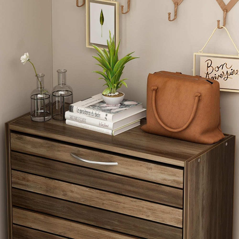 FUFU&GAGA Wood Shoe Cabinet with 3 Flip Drawers for Entryway, Narrow Shoe...