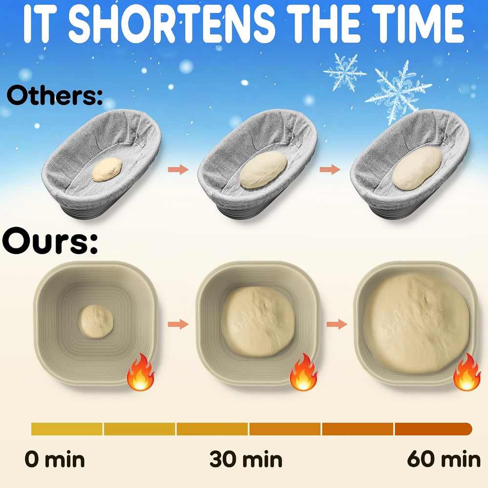 Upgraded Electric Heated Silicone Dough Proofing Box with Reliable Timer &...
