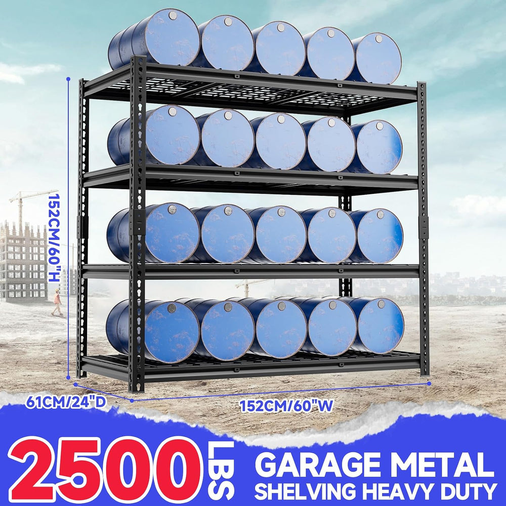 4-Tier 60" W X 24" D X 60" H Garage Shelves 2800LBS Heavy Duty...