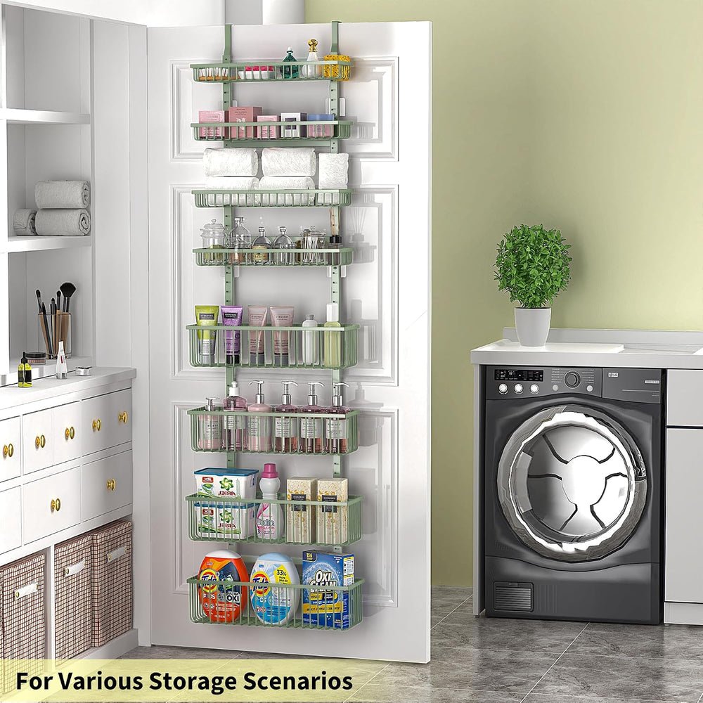 Moforoco Sage Green Over The Door Pantry Organizer, Pantry Door Organizer She...
