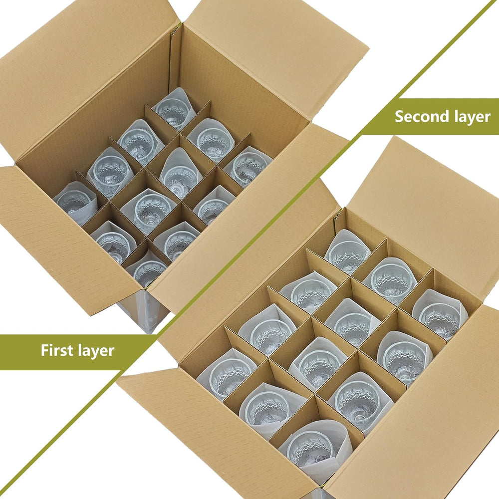 7 Sets Moving Boxes with Divider Kits,16 x 12 x 13 Inch Glassware Dish Packin...