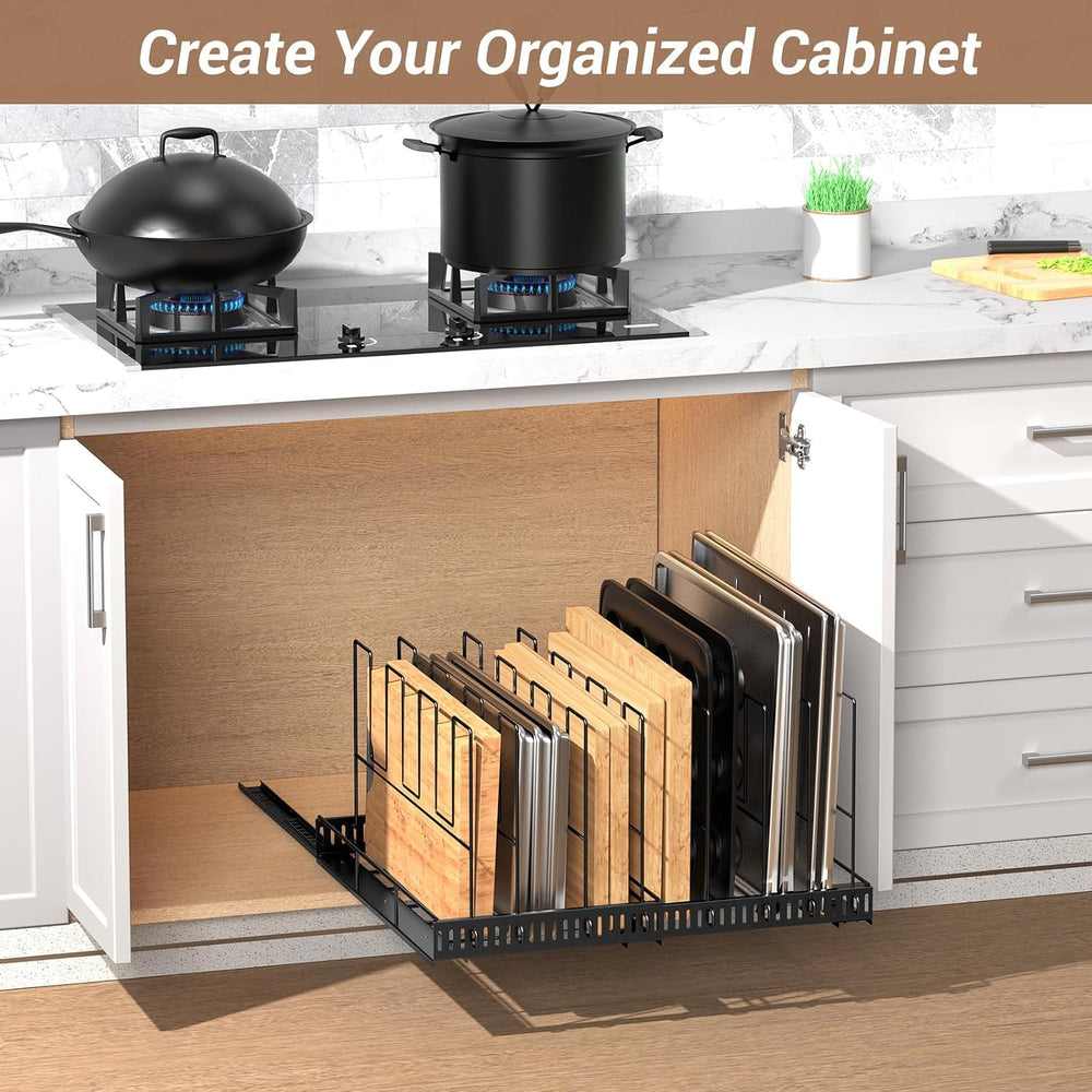 Housolution Pull Out Baking Tray and Cookie Sheet Cutting Board Organizer