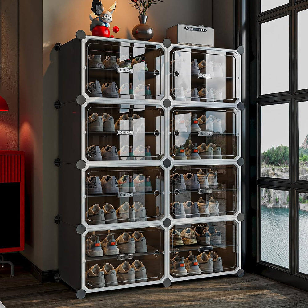 MAGINELS Shoe Rack,Expandable Shoe Cabinet Easy to Assemble. Shoe Storage wit...