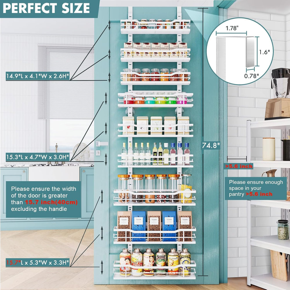 Eastherry Over The Door Pantry Organizer,9-Tier Over The Door Organizer with ...
