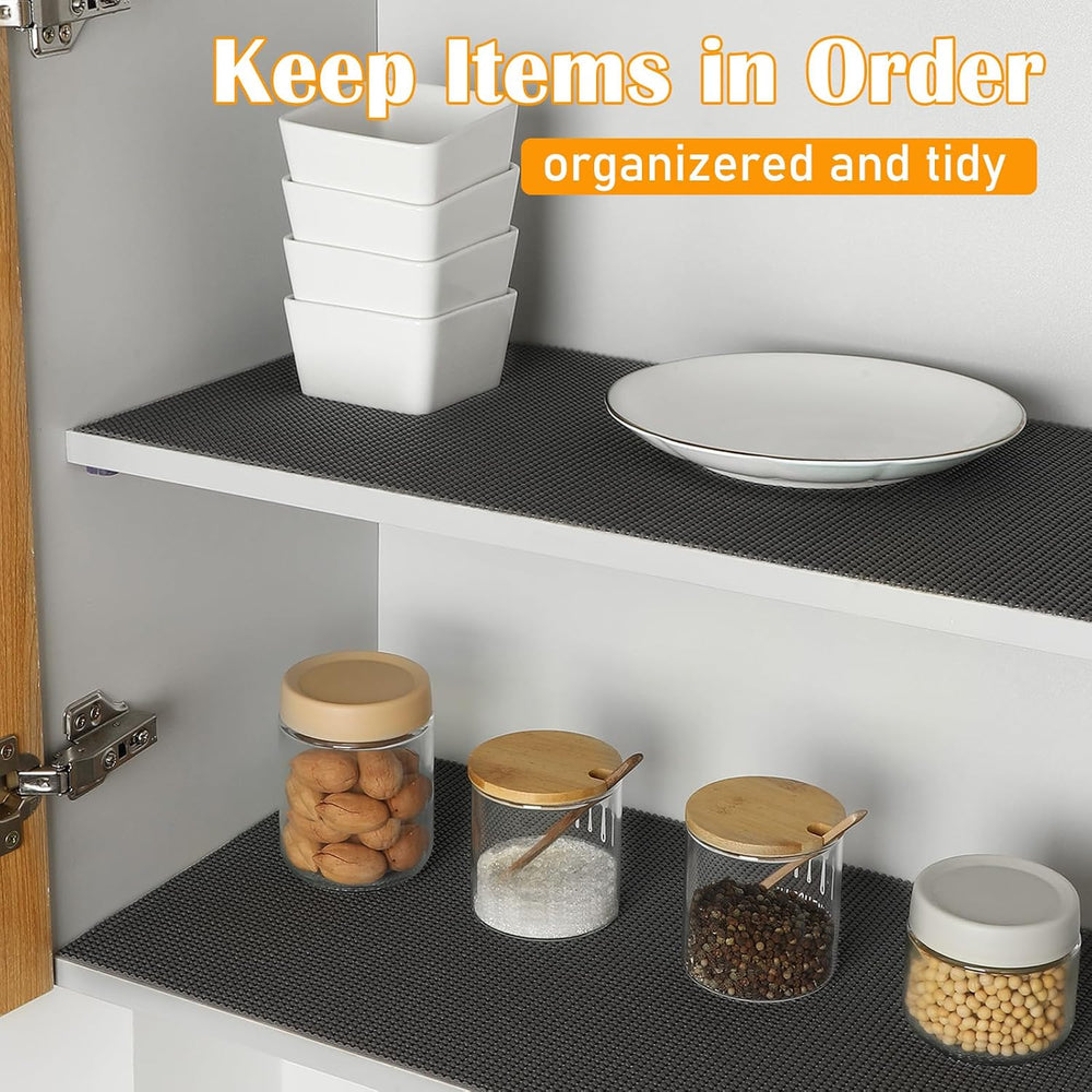 Songrey Non-Slip Shelf Cabinet and Drawer Liner, 12IN x 30FT, Black