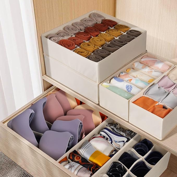 12 Pack Baby Clothes Organizer for Nursery, 116 Cells Fabric Foldable Dresser