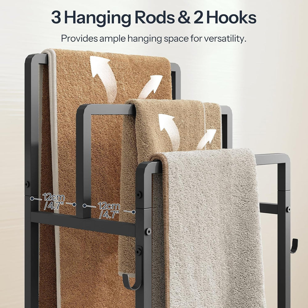 HOOBRO 3-Tier Freestanding Towel Rack with Storage Shelf for Bathroom