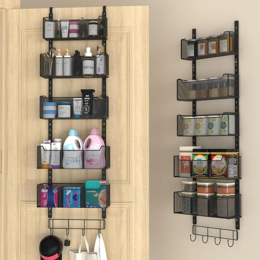 VyGrow Over The Door Organizer, Metal Door Organizer Hanging with 5 Adjustabl...