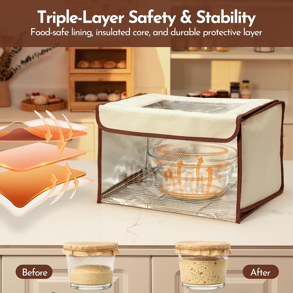Bread Proofing Box 40 x 30 x 25cm Sourdough Box with Temperature Control, 7Ft...