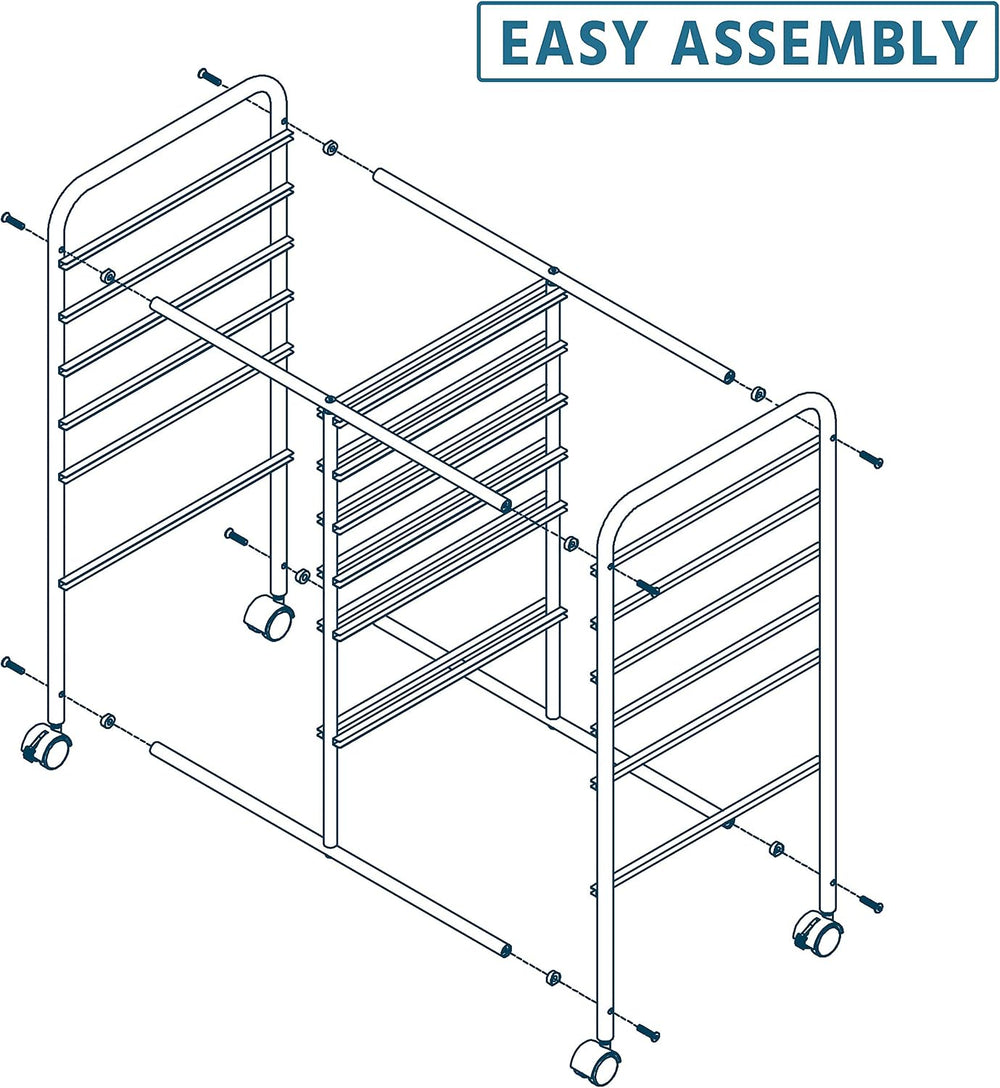Yaheetech 12-Drawer Rolling Storage Cart on Wheels, Craft Organizer, Black