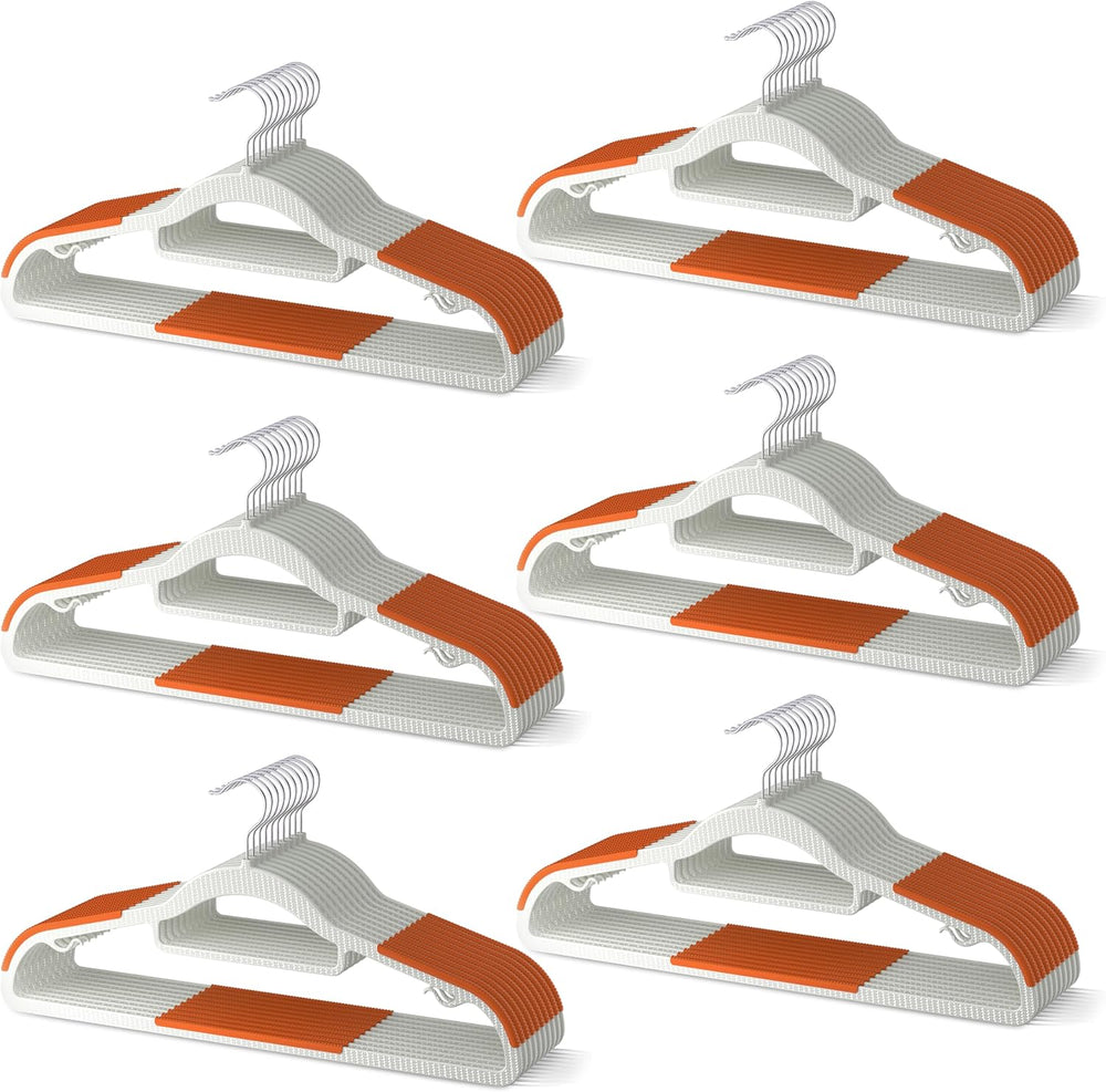60 Pack Heavy Duty Plastic Hangers, Non Slip Clothes Hangers with Rubber Pads...