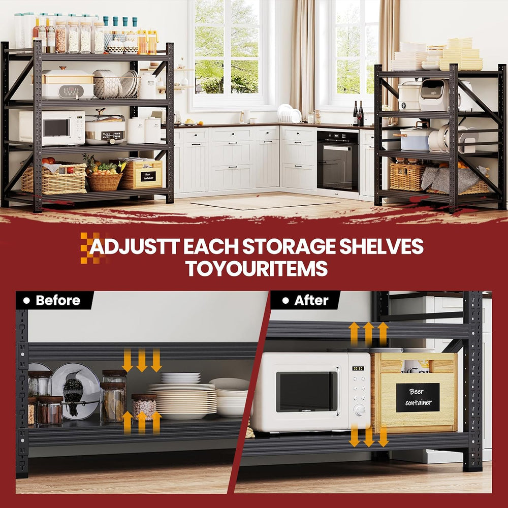 40" Wide Storage Shelves, 2000LBS Garage Shelving Heavy Duty, Standing S...