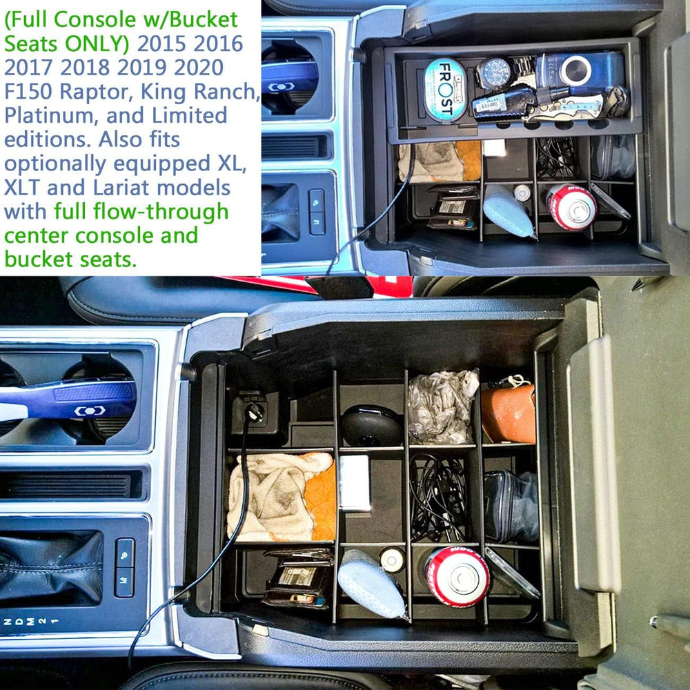 Center Console Organizer Dividers Compatible with 2015-2020 Ford F150 Accesso...