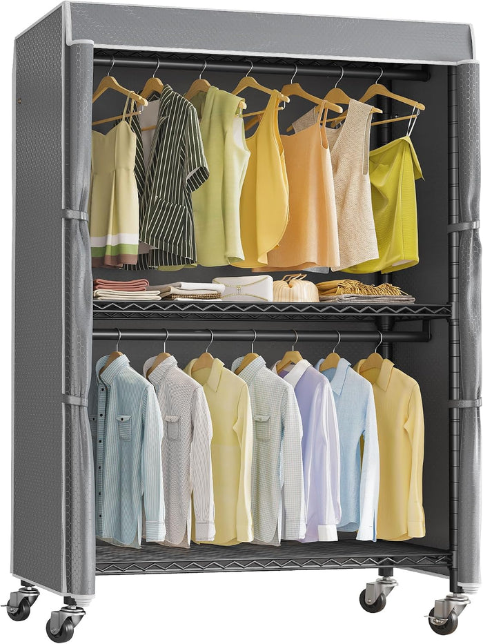 VIPEK R2C Plus Rolling Clothes Rack with Cover Portable Closet Heavy duty