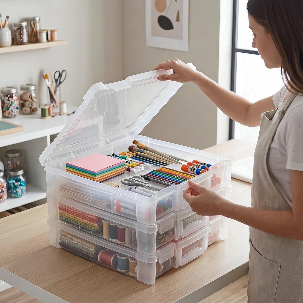 ArtBin 6913ZZ 12" x 12" Portable Art & Craft Organizer with Han...