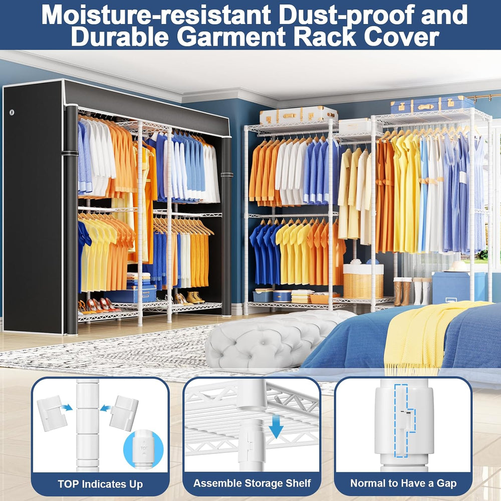 Ulif E12C Pro Heavy Duty Closet Organizer System,Freestanding Clothing Racks ...