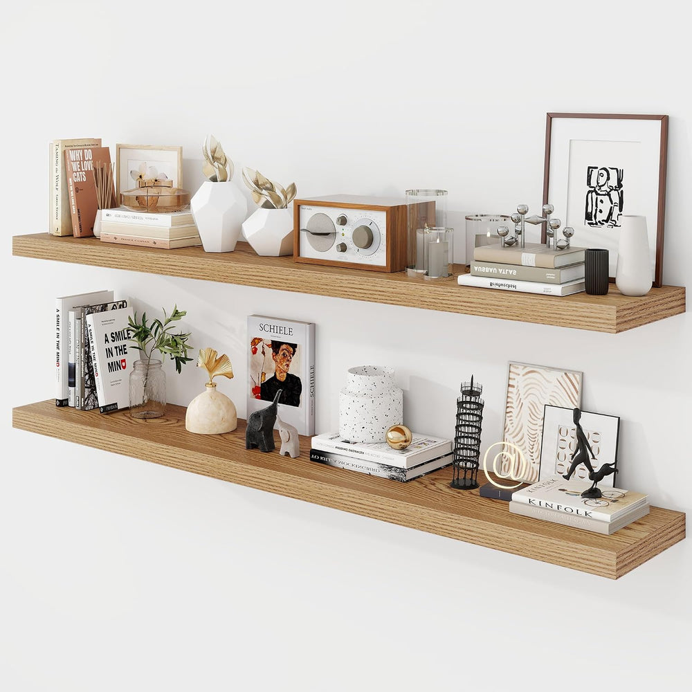 Acovy 55 Inch Floating Shelves, 9.3" Deep Floating Shelf Wall Mounted, 5...