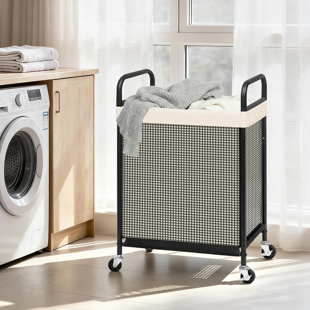 STORAGE MANIAC Rolling Laundry Hamper with Wheels 1-Section Laundry Sorter Ro...