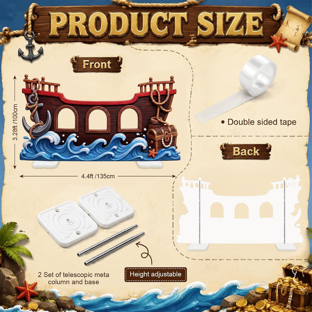Qunclay Pirate Party Decoration Cardboard Cutout Stand Up Life Size, 4.4ft Pi...