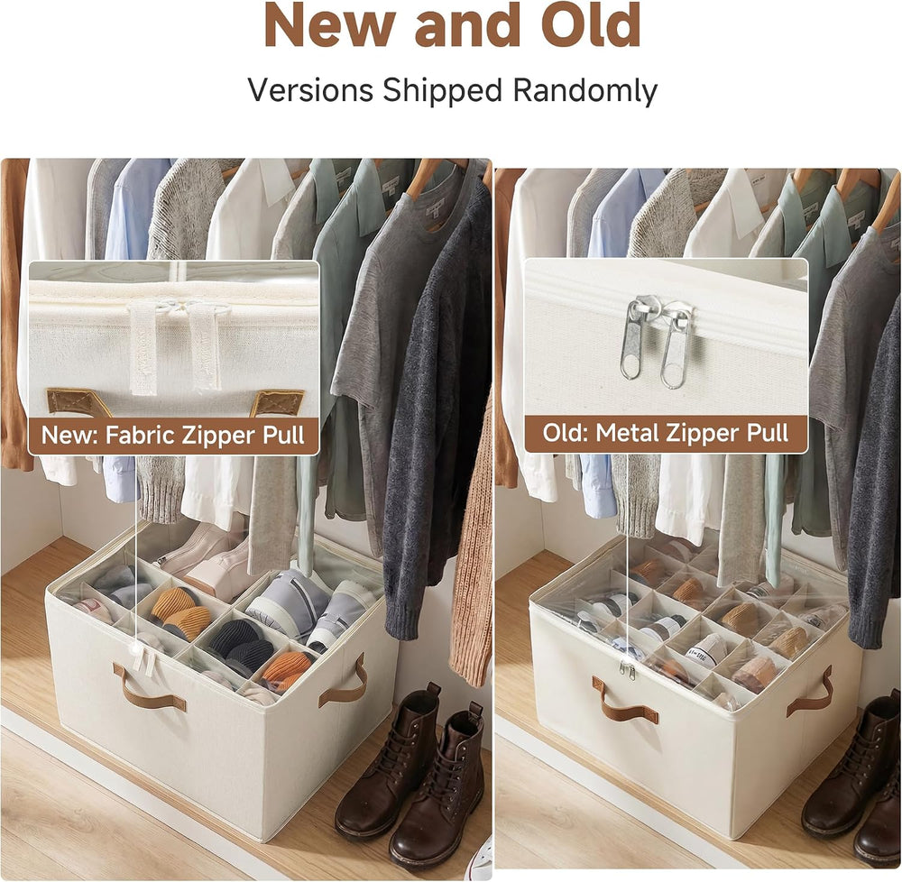 StorageWorks 2-Pack 32-Pair Shoe Storage Organizer for Closet, Beige